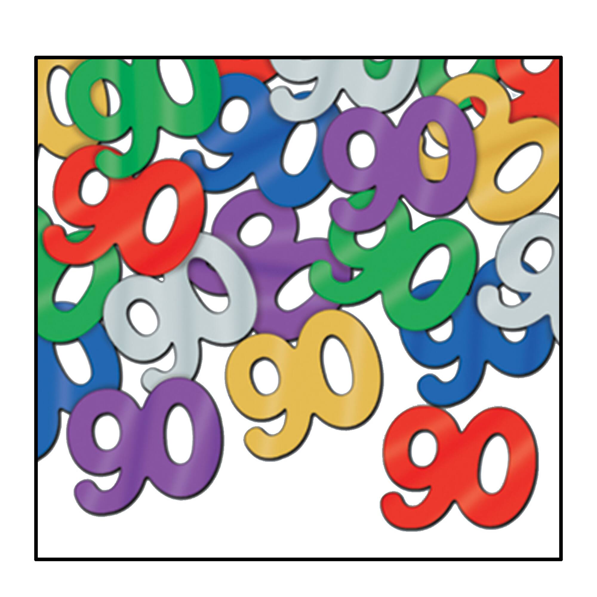 Beistle 1/2oz. Multicolor Fanci-Fetti "90" Silhouettes, 3ct.